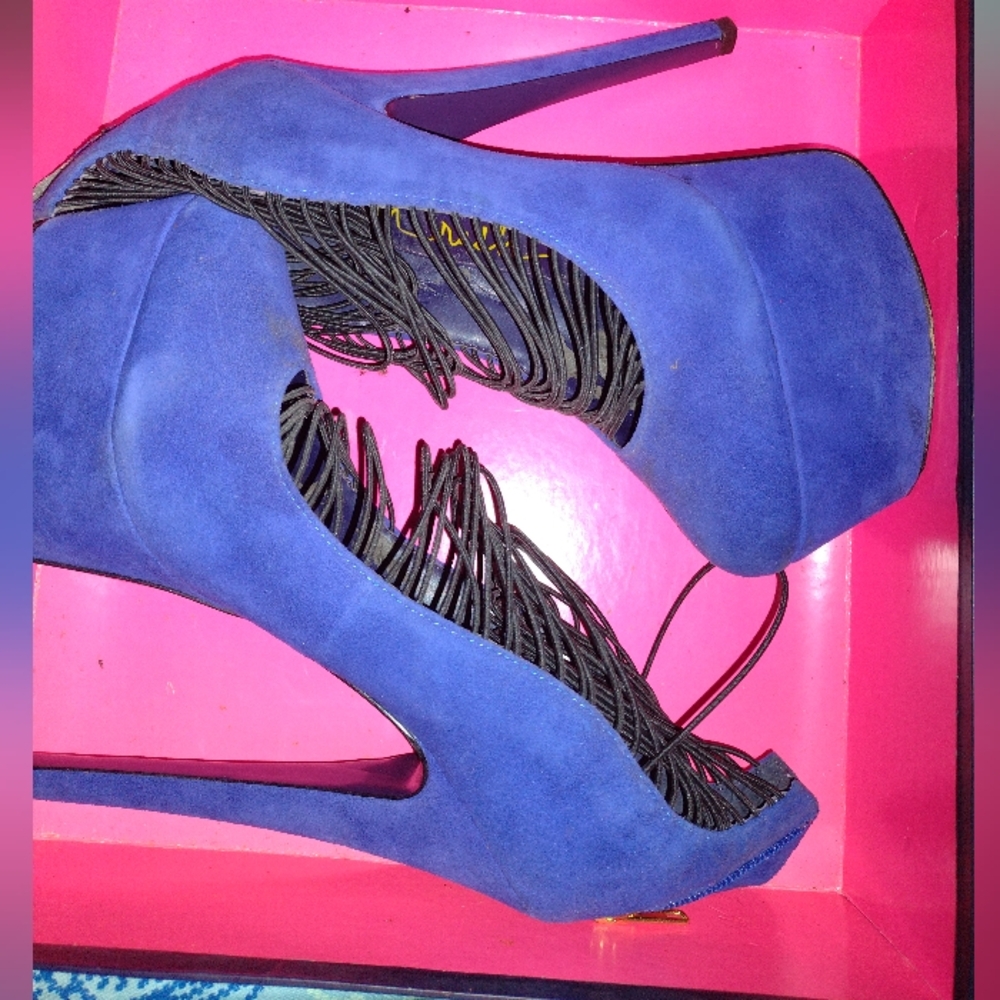 London Trash Blue Suede Stiletto Pumps - MUST SELL!!!